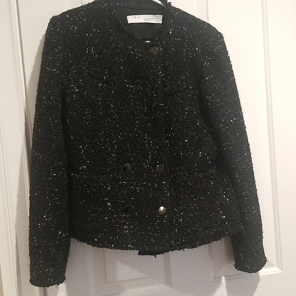 Designer blazer, black with white specs